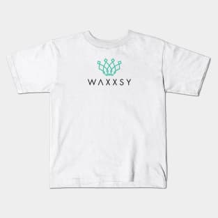 Waxxsy Logo w/ Text (Color) Kids T-Shirt